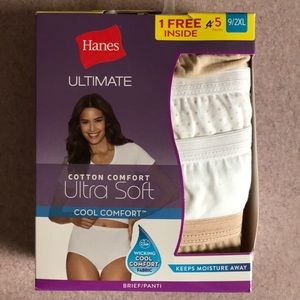 NEW HANES PANTIES (5) Pairs SIZE 9/2XL 100% Cotton